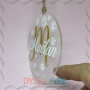 Boule de Noël personnalisée transparente motif flocon lettre dorée 9cm