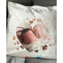 Housse de coussin personnalisée touché velour "photo forme coeur et prénom"