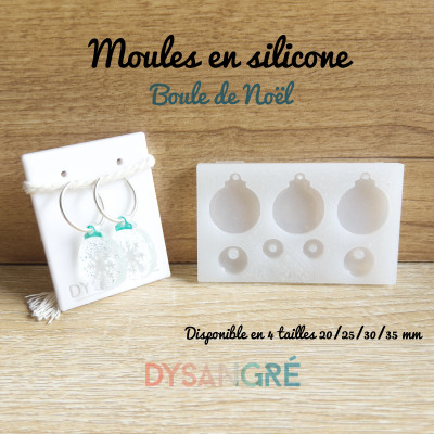 Mini Moule en silicone pampilles boules de Noël