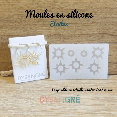 Mini Moule en silicone pampilles Etoiles de Noël