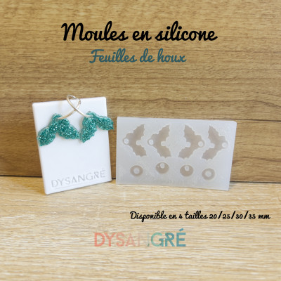 Mini Moule en silicone pampilles feuilles de houx