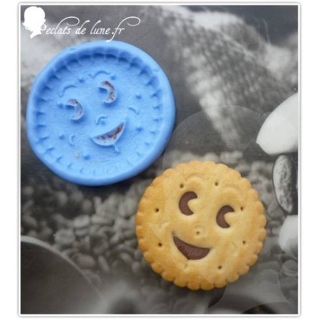 Moule en silicone biscuit sourire 40 mm