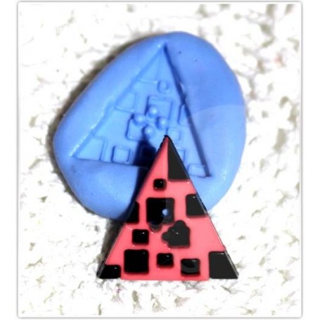 Moule en silicone bouton triangle 22mm