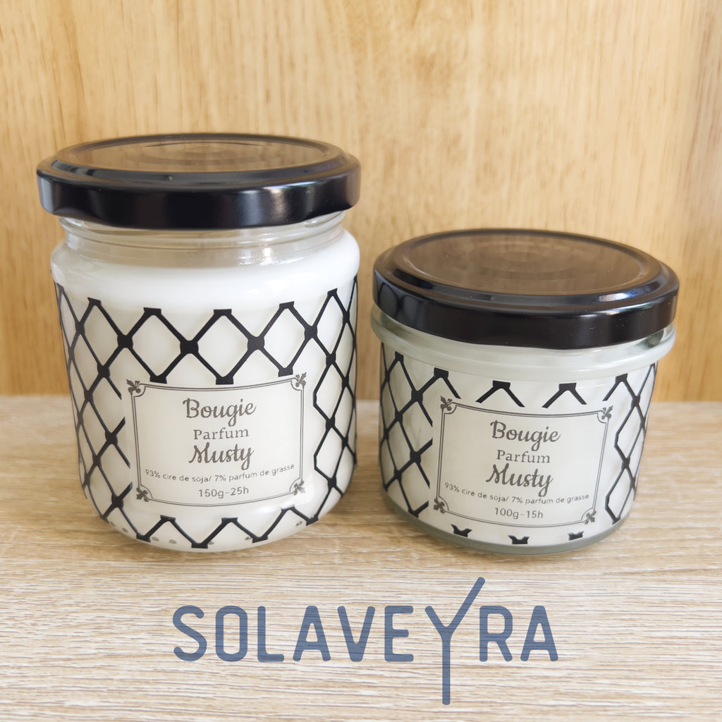 Bougie parfums senteur Musty" By Solaveyra "