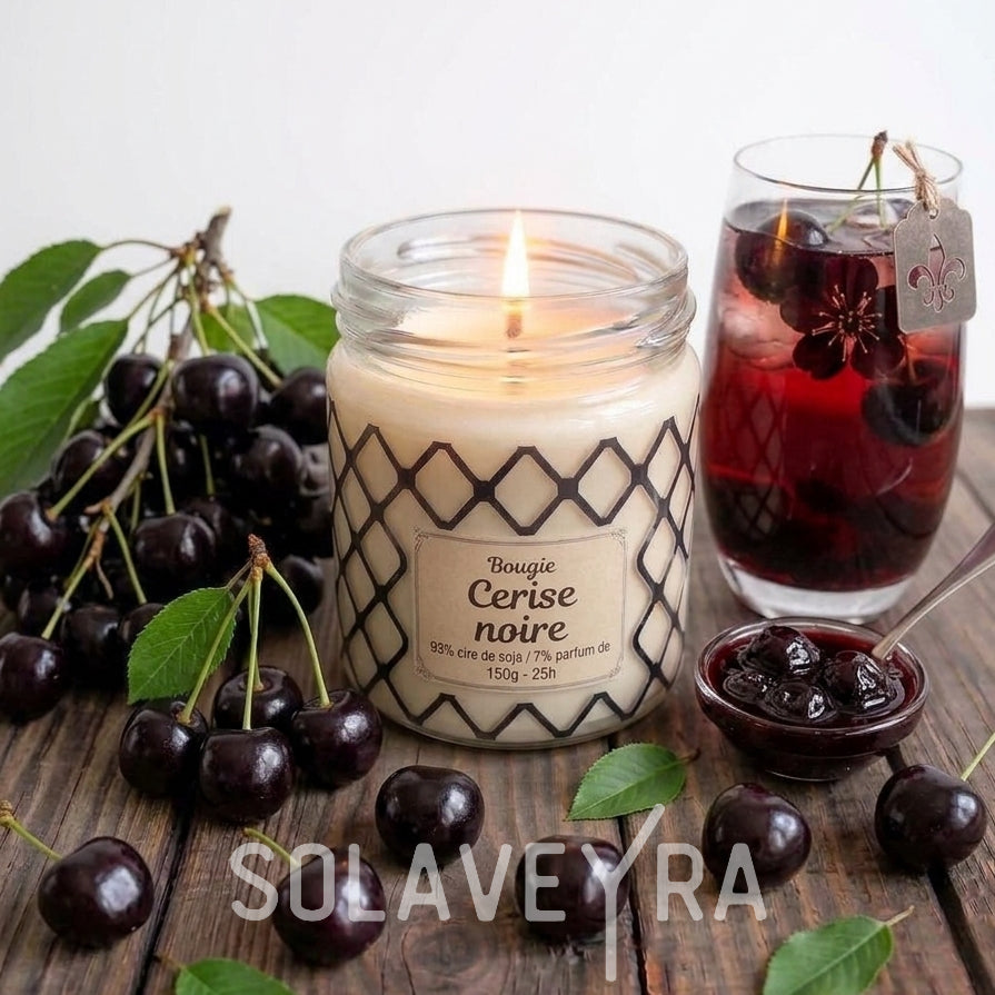 Bougie parfums senteur Cerise noir" By Solaveyra "