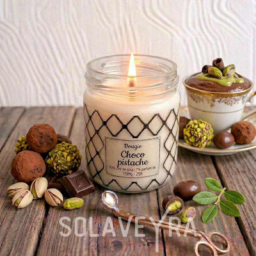 Bougie parfums senteur Choco pistache" By Solaveyra "