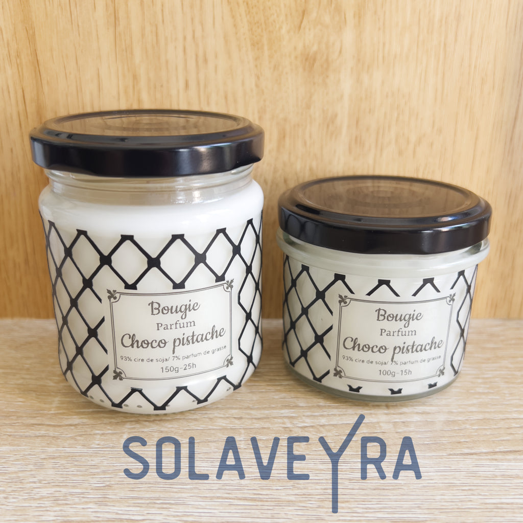 Bougie parfums senteur Choco pistache" By Solaveyra "
