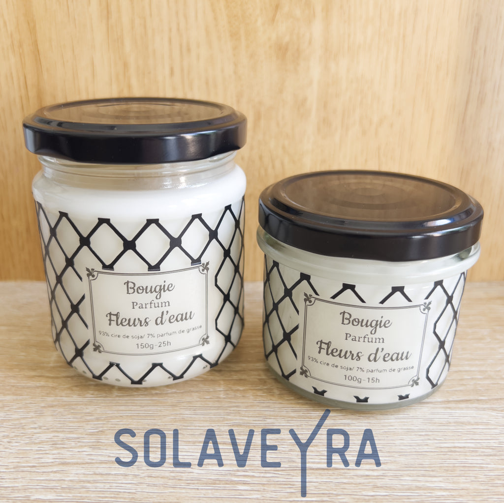 Bougie parfums senteur Fleur d'eau" By Solaveyra "