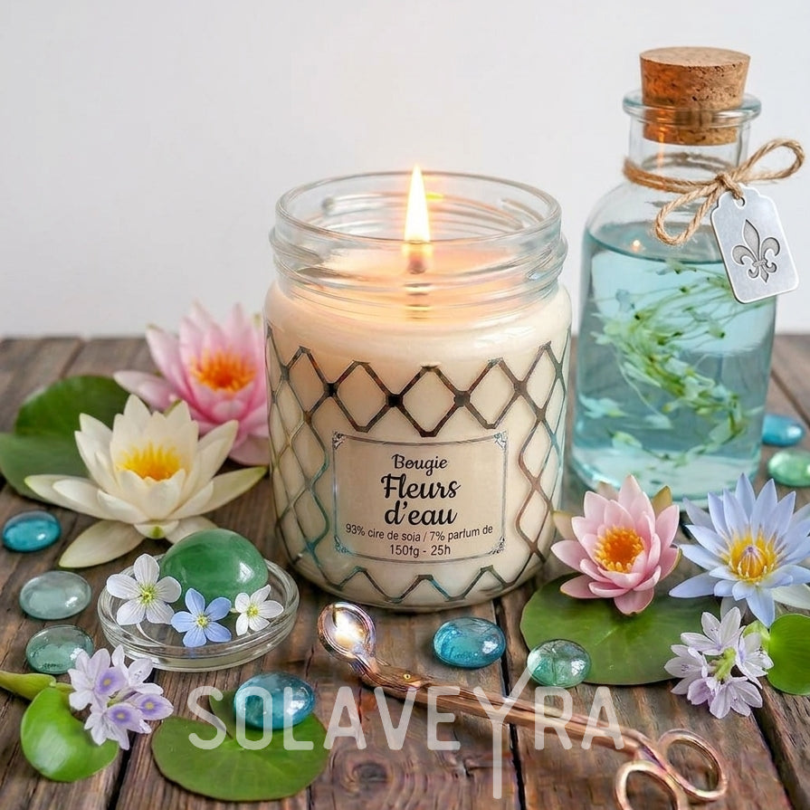 Bougie parfums senteur Fleur d'eau" By Solaveyra "