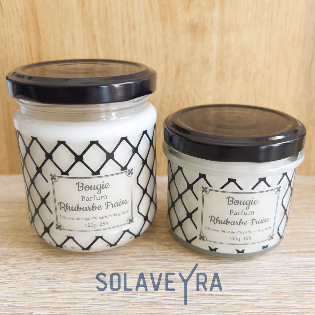 Bougie parfums senteur Rhubarbe Fraise" By Solaveyra "
