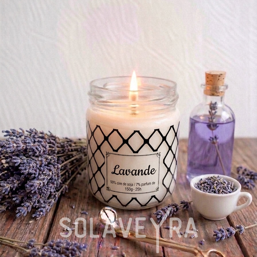 Bougie parfums senteur Lavande" By Solaveyra "