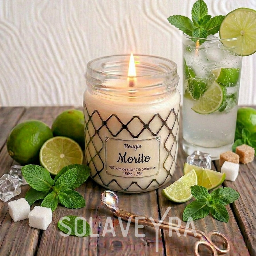 Bougie parfums senteur Mojito" By Solaveyra "