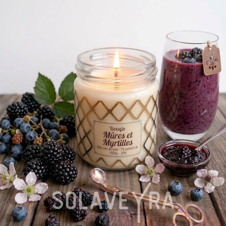 Bougie parfums senteur Mûres et Myrtilles" By Solaveyra "