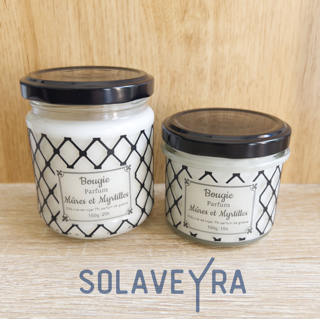 Bougie parfums senteur Mûres et Myrtilles" By Solaveyra "
