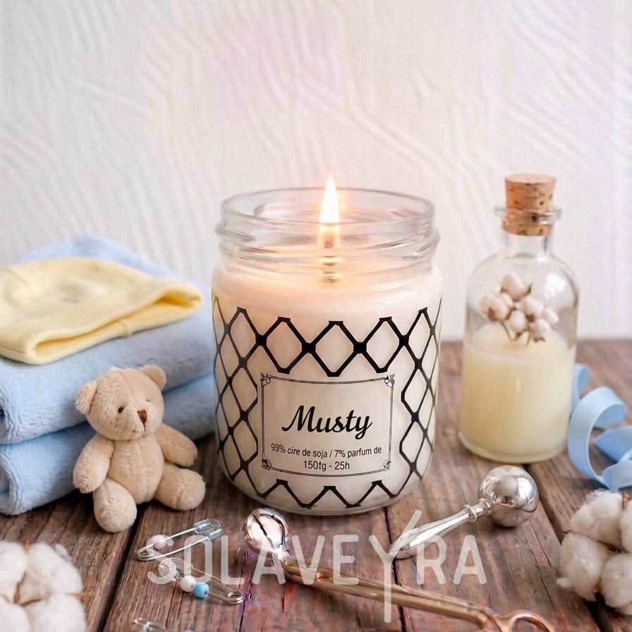 Bougie parfums senteur Musty" By Solaveyra "