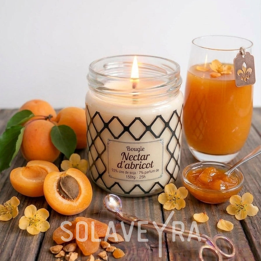 Bougie parfums senteur Nectar d'abricot " By Solaveyra "