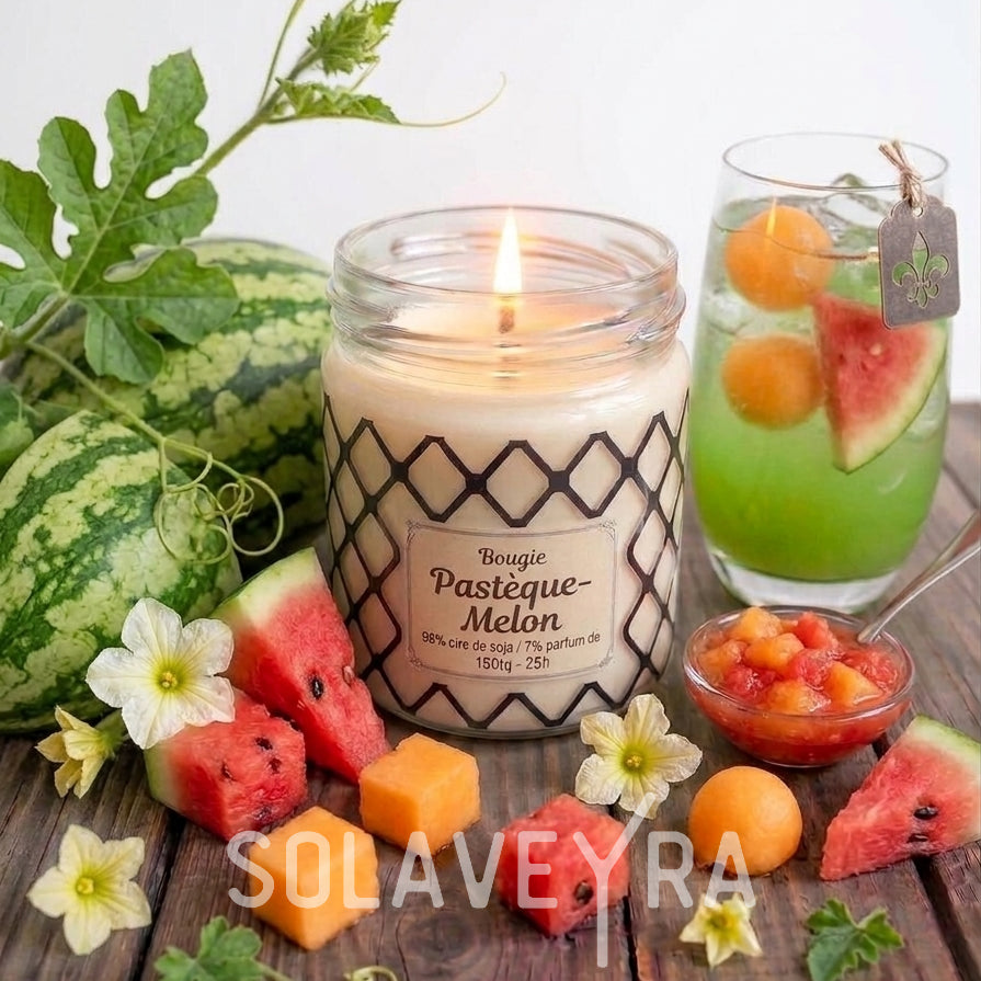 Bougie parfums senteur Pastèque Melon" By Solaveyra "