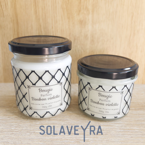 Bougie parfums senteur Bonbon violette" By Solaveyra "