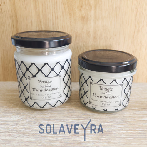 Bougie parfums senteur Fleurs de coton "By Solaveyra"