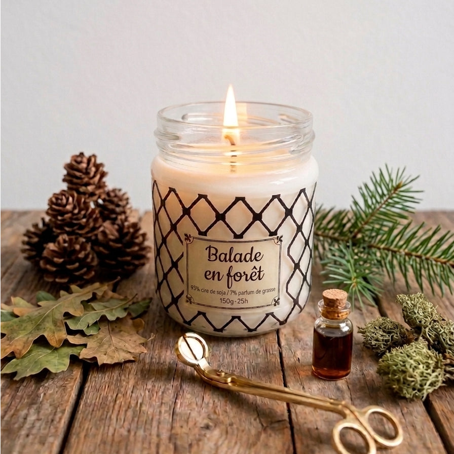 Bougie parfums senteur Balade en forêt " By Solaveyra "