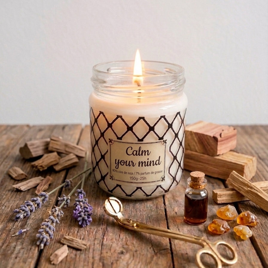 Bougie parfums senteur Calm your mind " By Solaveyra "