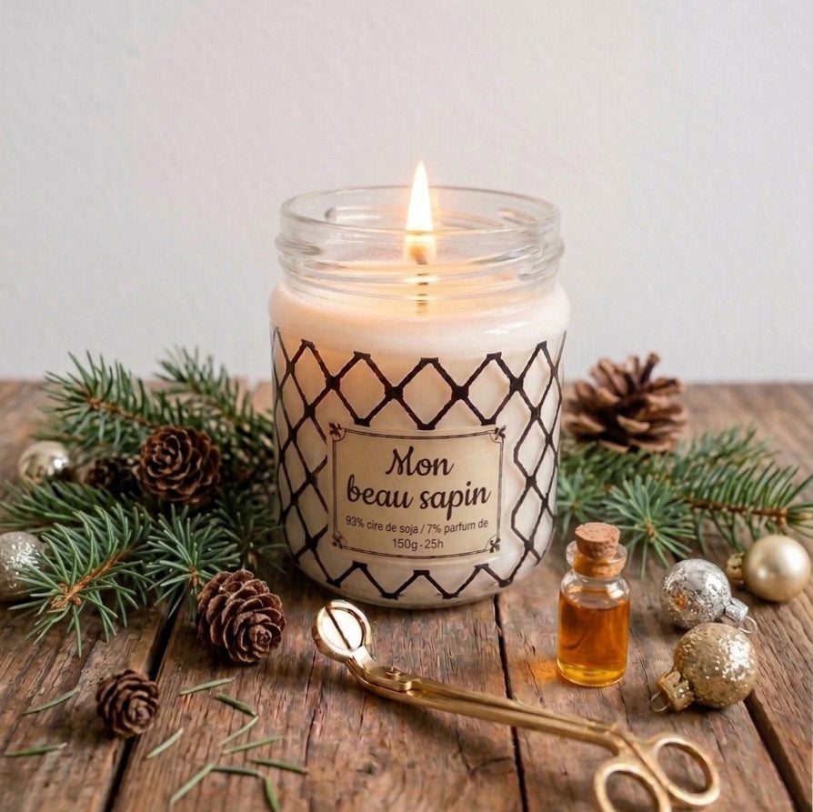 Bougie parfums senteur Mon beau sapin " By Solaveyra "