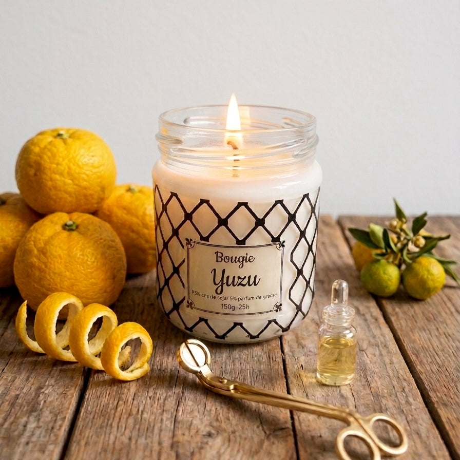 Bougie parfums senteur Yuzu " By Solaveyra "