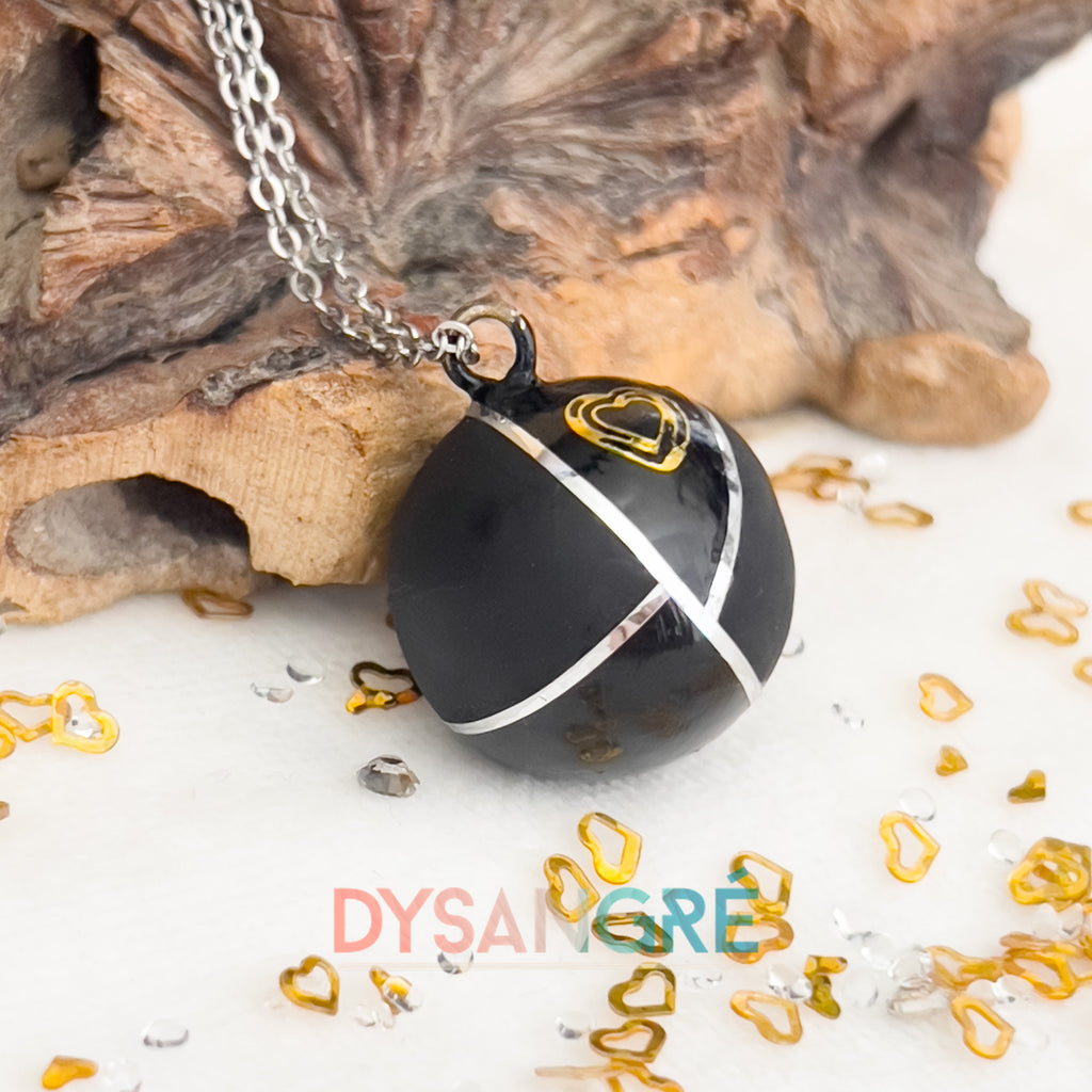 Bola de grossesse black velour coeur dorée