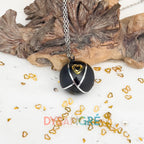 Bola de grossesse black velour coeur dorée