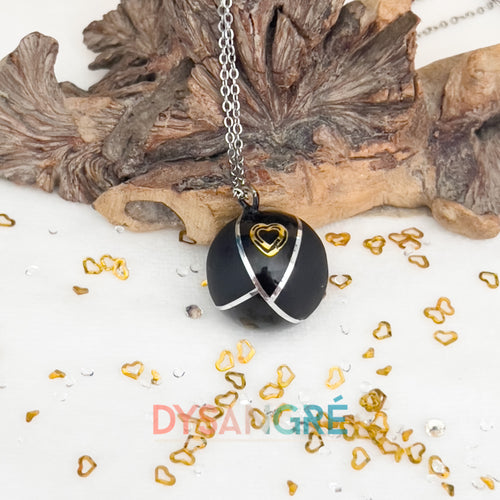 Black velvet pregnancy bola with golden heart