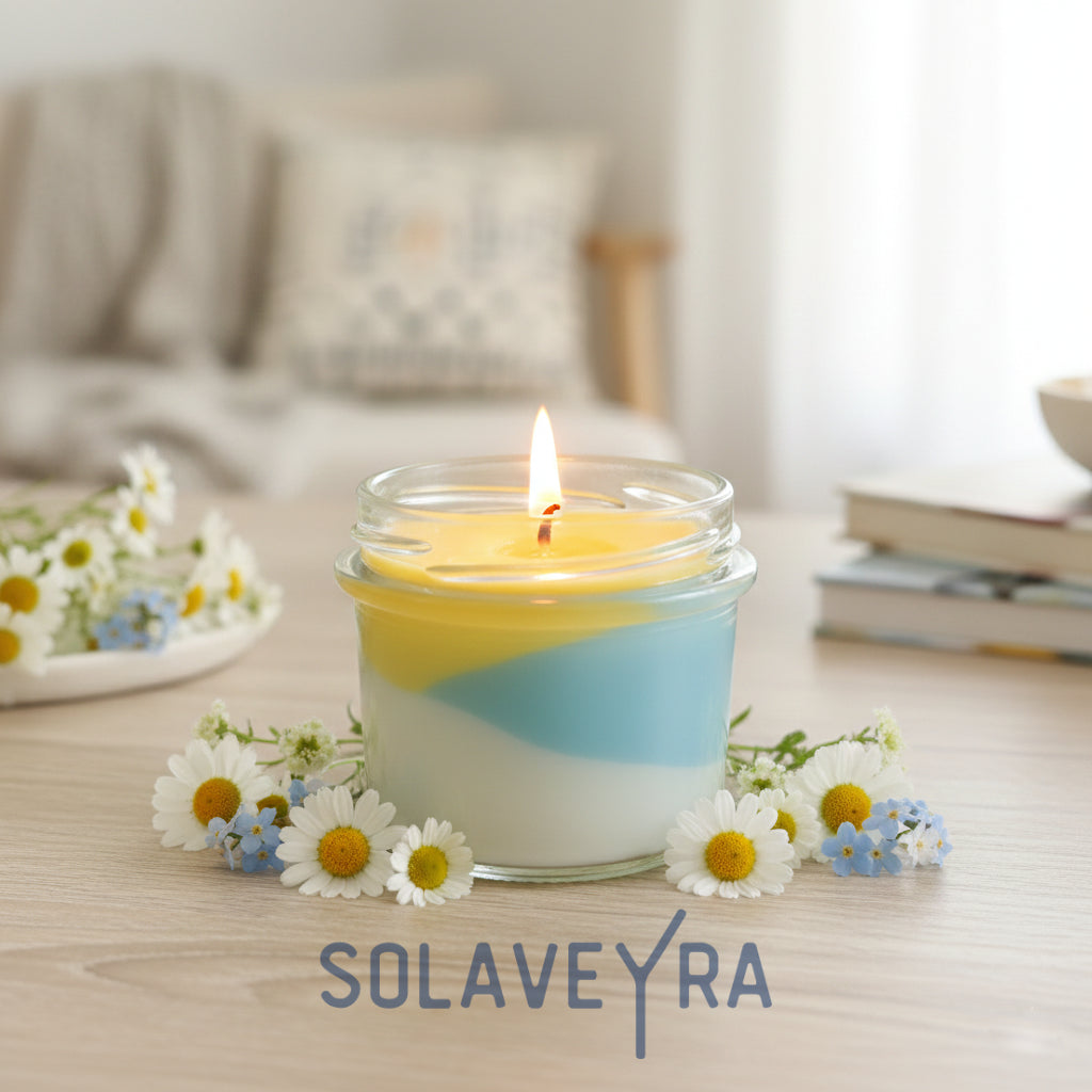 Bougie colorée parfums fleuris "nombreux parfums disponible" By Solaveyra