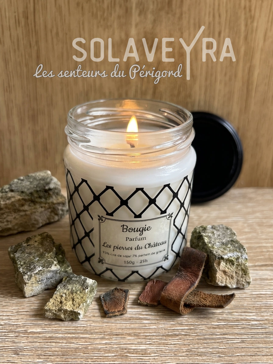 Bougie Les pierres du Château " By Solaveyra "