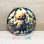 Boule de Noël en bois Bonhomme pain d'épice 75mm