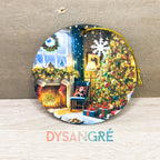 Boule de Noël en bois Nuit de Noël 75mm