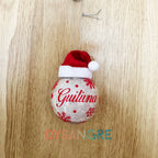 Boule de Noël transparente bonnet de Noël avec personnalisation 6cm