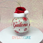 Boule de Noël transparente bonnet de Noël avec personnalisation 6cm