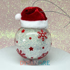 Boule de Noël transparente bonnet de Noël avec personnalisation 6cm
