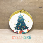 Boule de Noël en bois Sapin de Noël 75mm