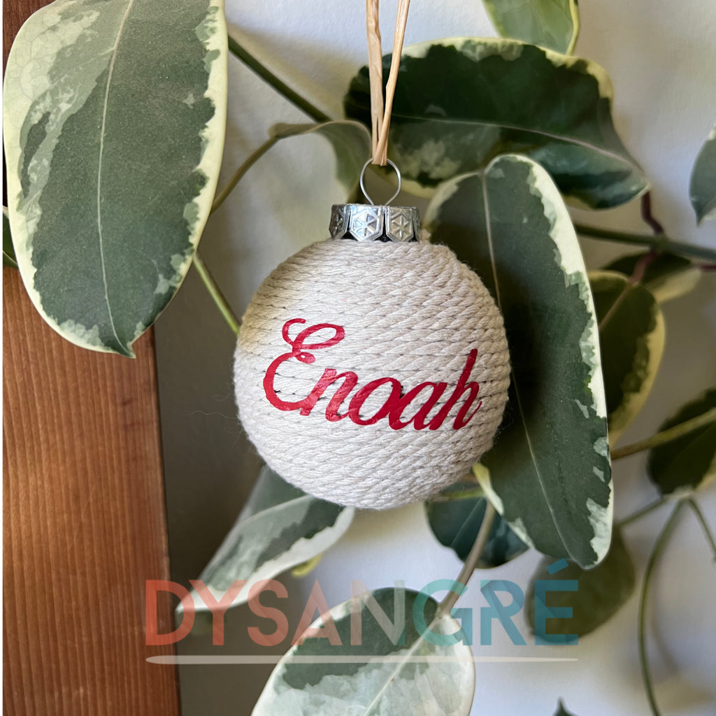 Boule de Noël personnalisée naturelle 6cm