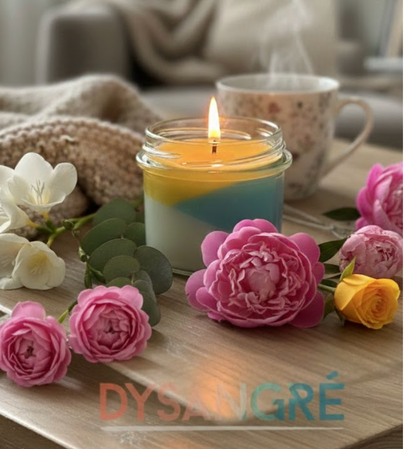 Bougie colorée parfums fleuris "nombreux parfums disponible" By Solaveyra