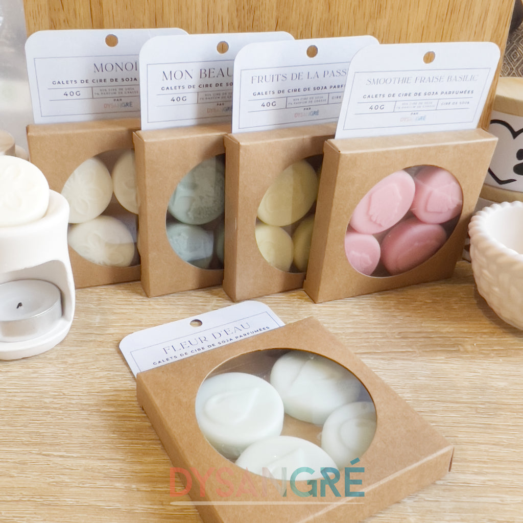 Galets de cire d'olive parfums Frais "Plusieurs senteur aux choix"