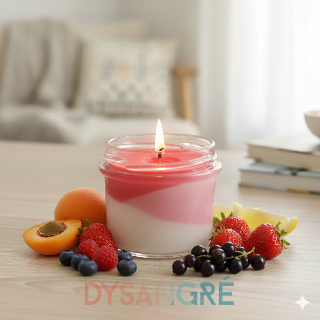 Bougie colorée parfums Fruités "nombreux parfums disponible" By Solaveyra