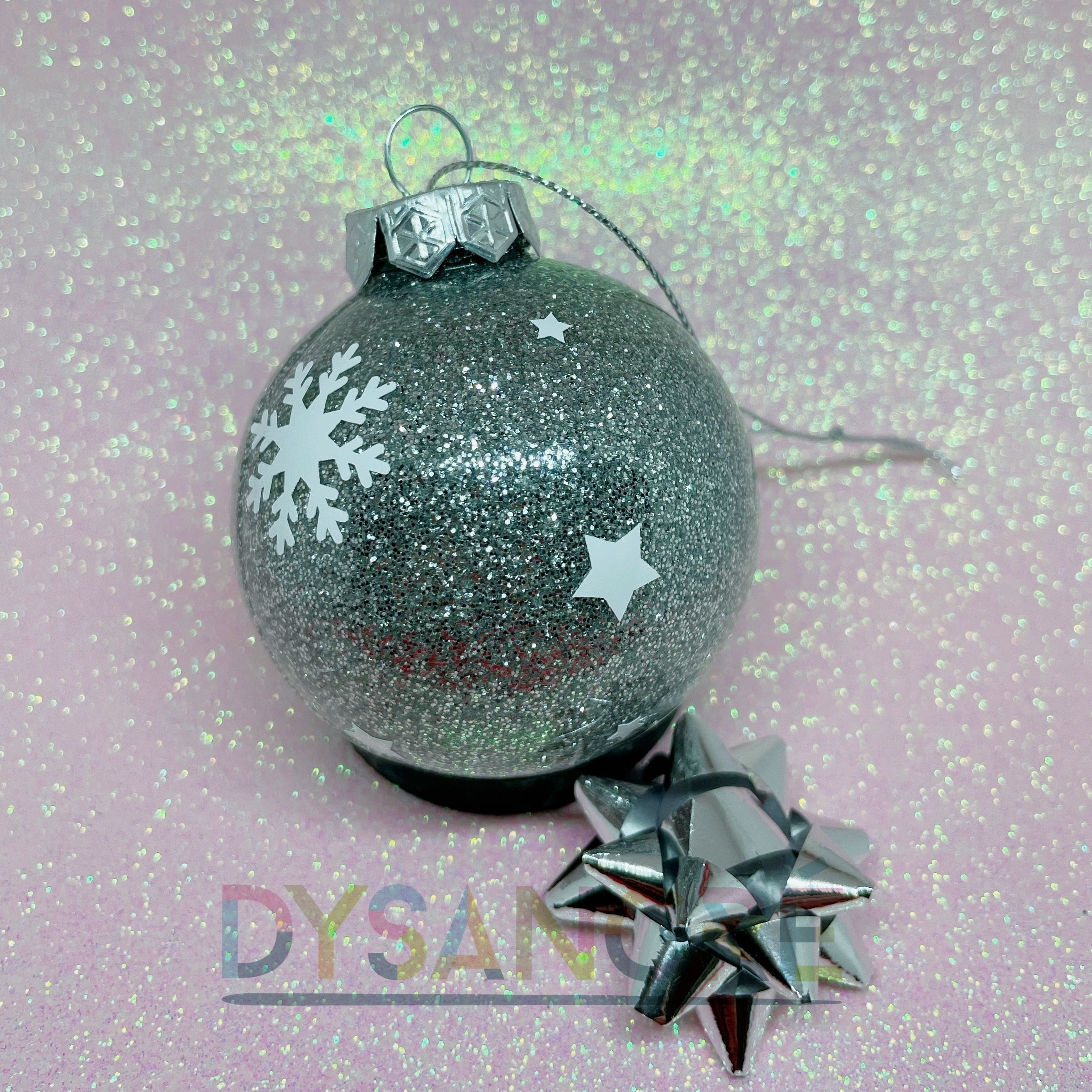 Boule de Noël dorée pailletée avec personnalisation 6cm