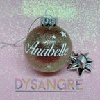 Boule de Noël dorée pailletée avec personnalisation 6cm