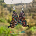 Boucles d'oreilles ailes de papillons violette