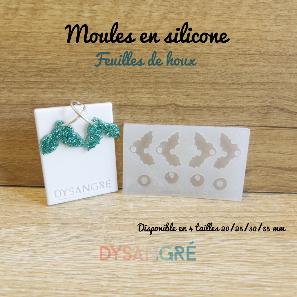 Moule en silicone Pampilles feuille de houx