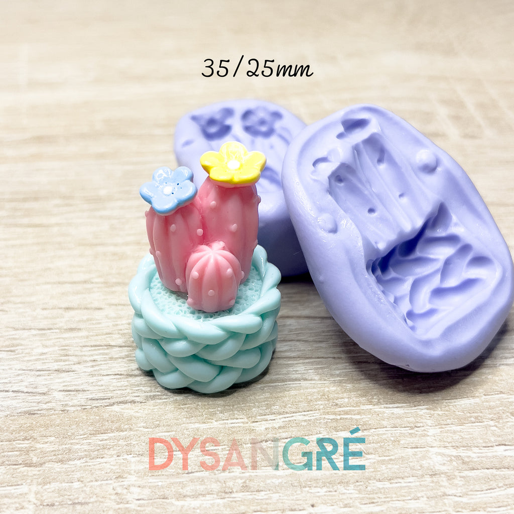 Moule en silicone cactus 3D 35/25mm