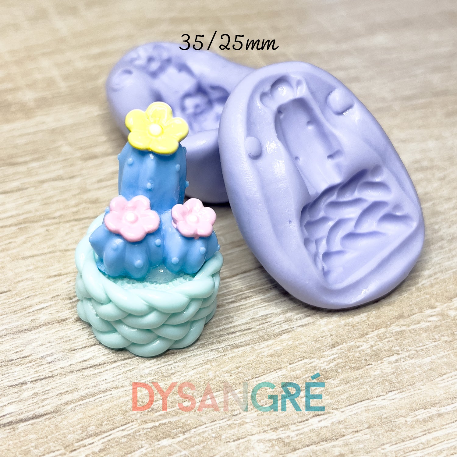 Moule en silicone cactus 3D 25/35mm