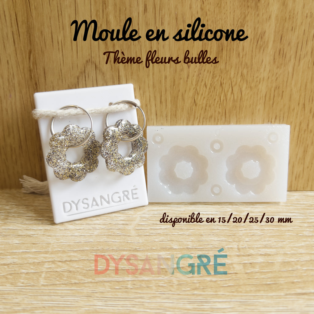 Moule en silicone Pampilles fleurs bulles