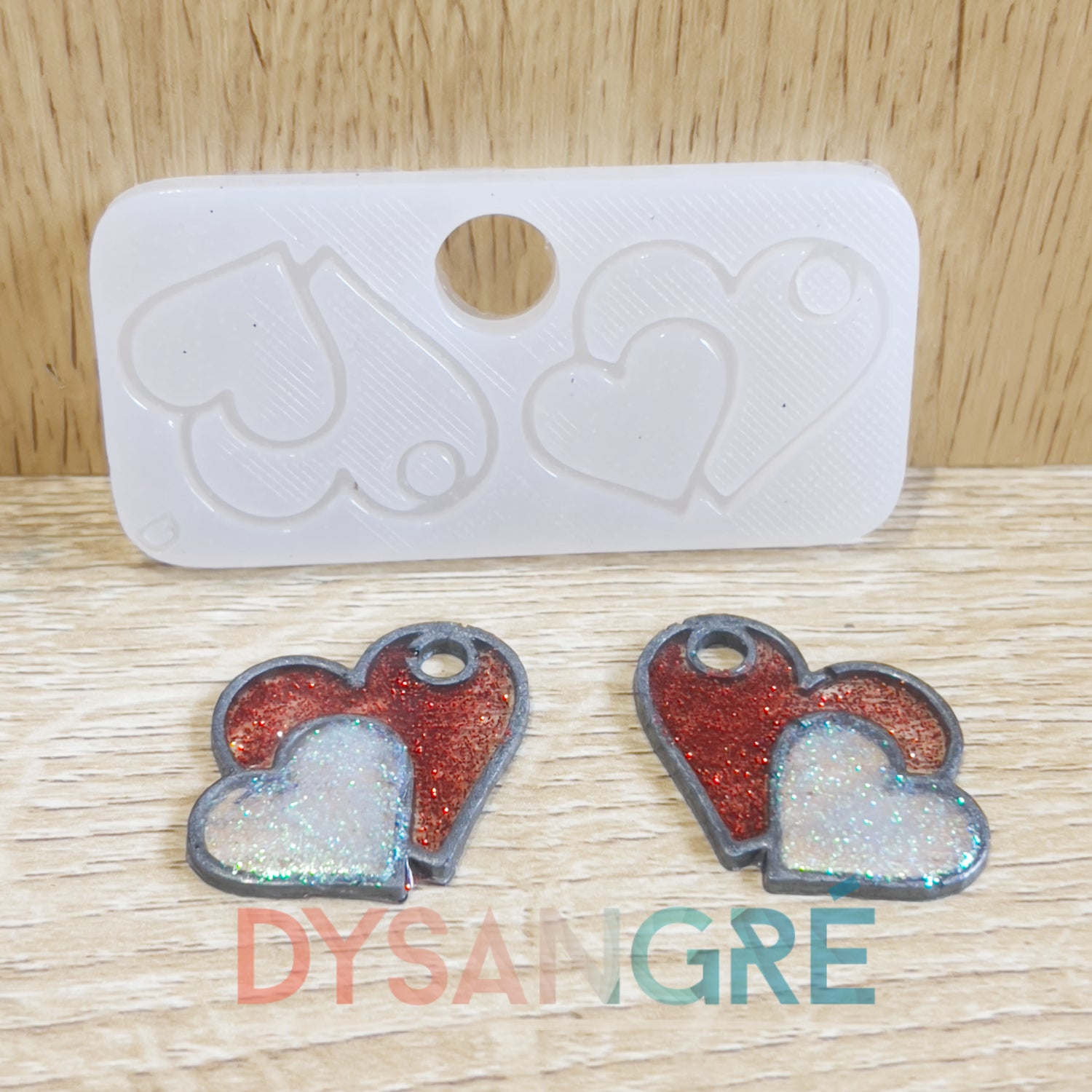 Moule en silicone Façon vitrail Coeur